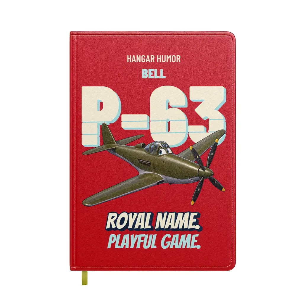 Bell P-63A Kingcobra - Royal name. Playful game. design on red notebook
