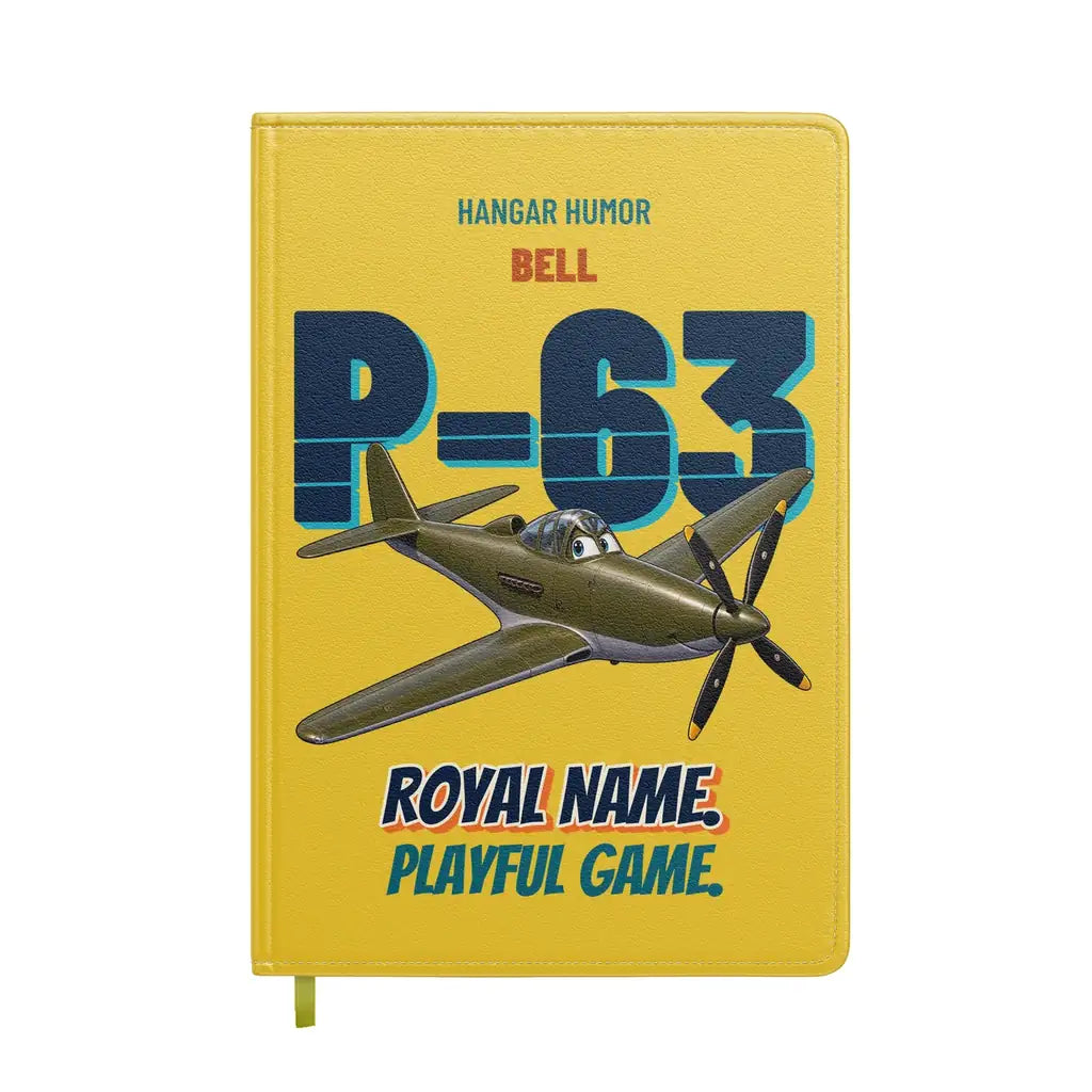 Bell P-63A Kingcobra - Royal name. Playful game. design on yellow notebook