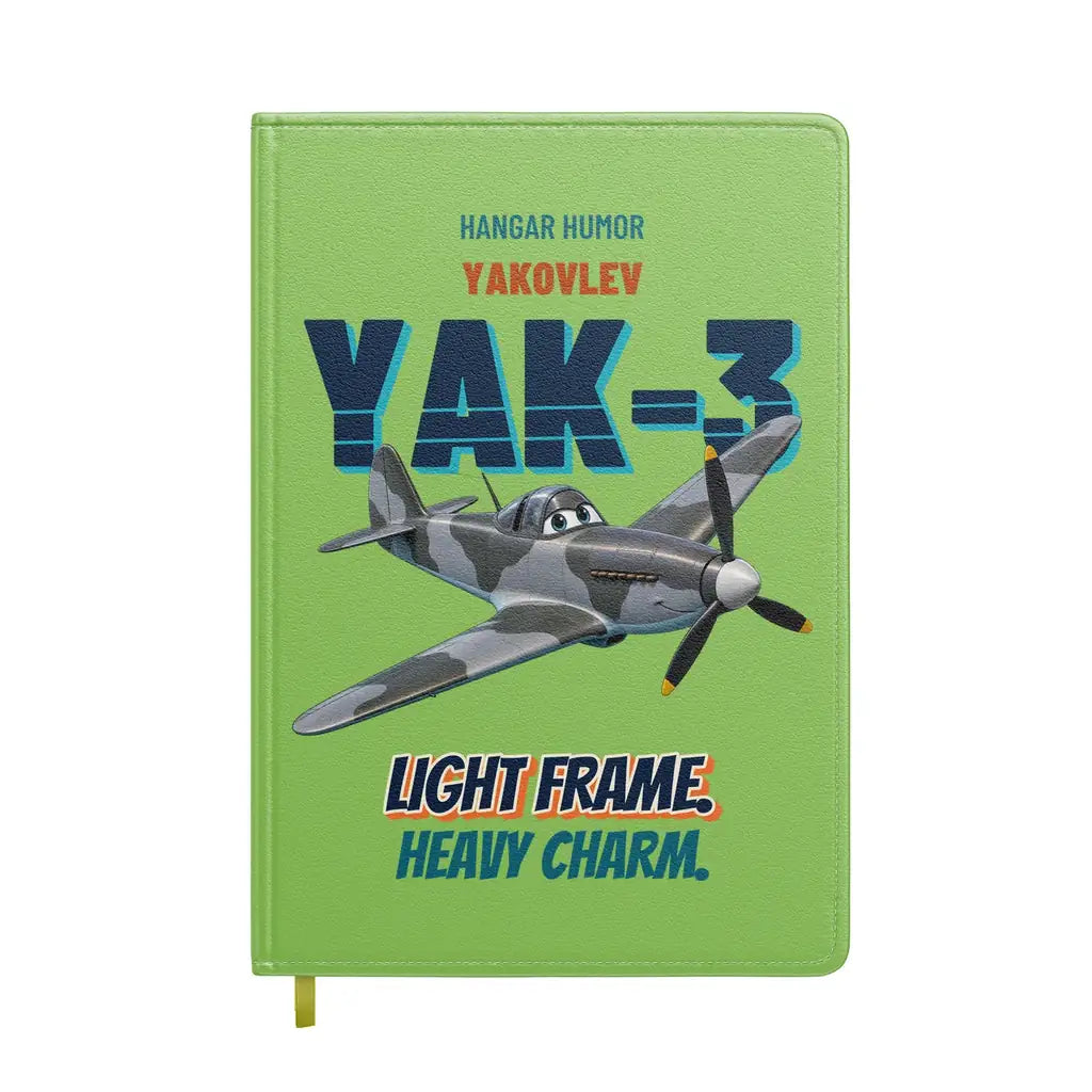 Yakovlev Yak-3 - Light frame. Heavy charm. design on light green notebook