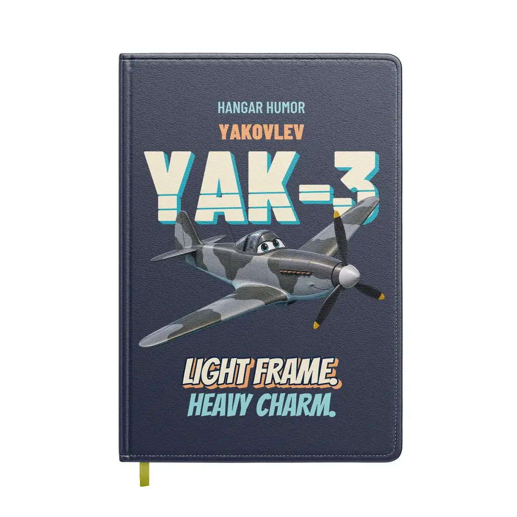 Yakovlev Yak-3 - Light frame. Heavy charm. design on navy blue notebook
