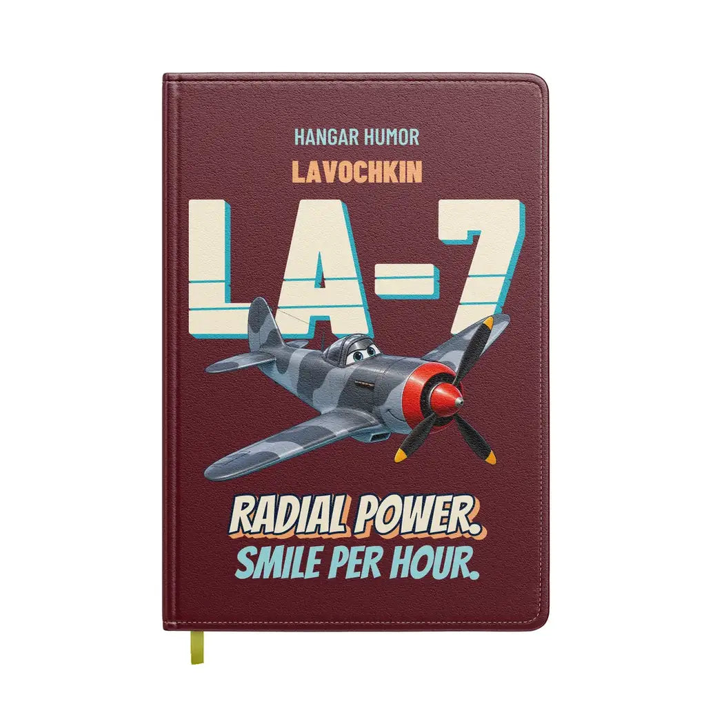 Lavochkin La-7 - Radial power. Smile per hour. design on dark red notebook