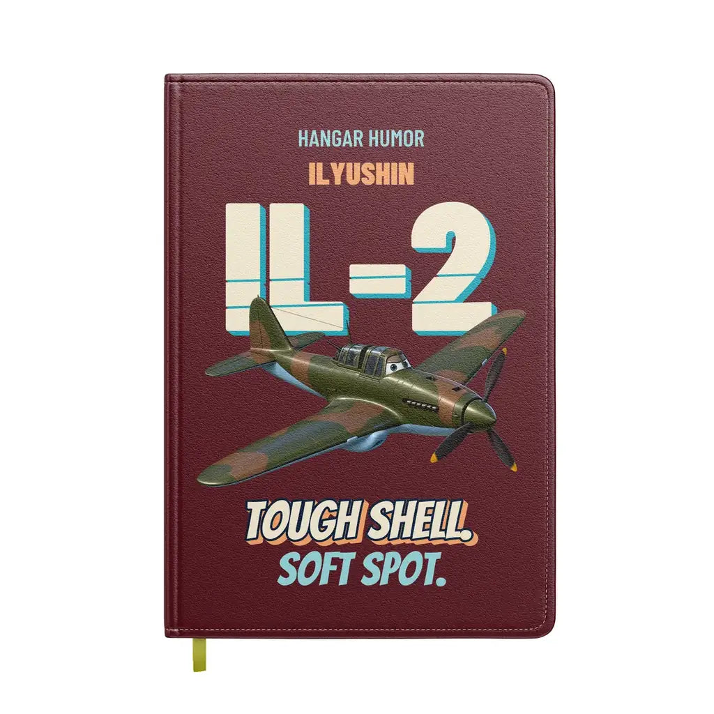 Ilyushin Il-2M3 - Tough shell. Soft spot. design on dark red notebook