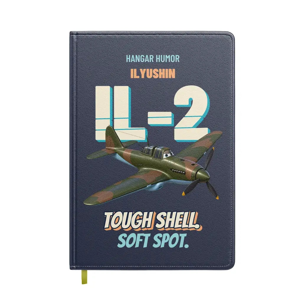 Ilyushin Il-2M3 - Tough shell. Soft spot. design on navy blue notebook