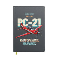 Thumbnail for Pilatus PC-21 - Prop up front. Jet in spirit. design on gray notebook