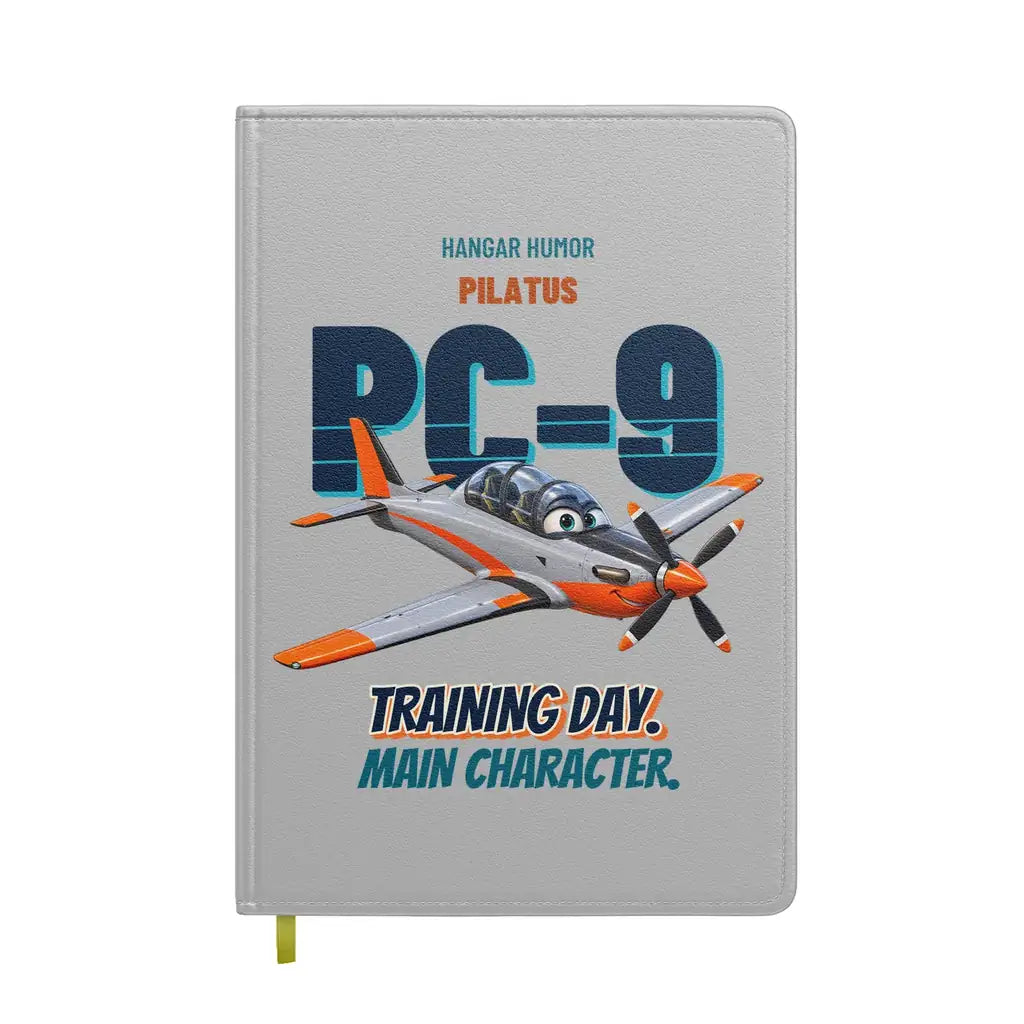 Pilatus PC-9M - Training day. Main character. design on light gray notebook