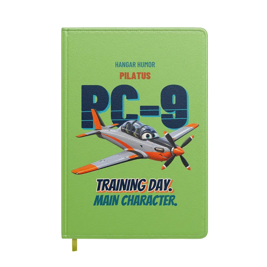 Pilatus PC-9M - Training day. Main character. design on light green notebook
