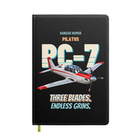 Thumbnail for Pilatus PC-7 - Three blades. Endless grins. design on black notebook
