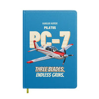Thumbnail for Pilatus PC-7 - Three blades. Endless grins. design on turquoise notebook