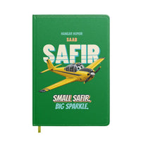 Thumbnail for Saab 91D Safir - Small safir. Big sparkle. design on green notebook