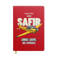 Thumbnail for Saab 91D Safir - Small safir. Big sparkle. design on red notebook
