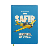 Thumbnail for Saab 91D Safir - Small safir. Big sparkle. design on turquoise notebook