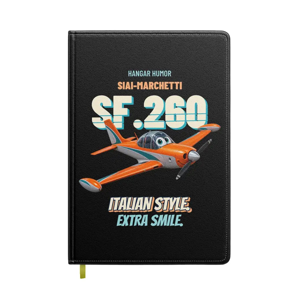 SIAI-Marchetti SF.260D - Italian style. Extra smile. design on black notebook