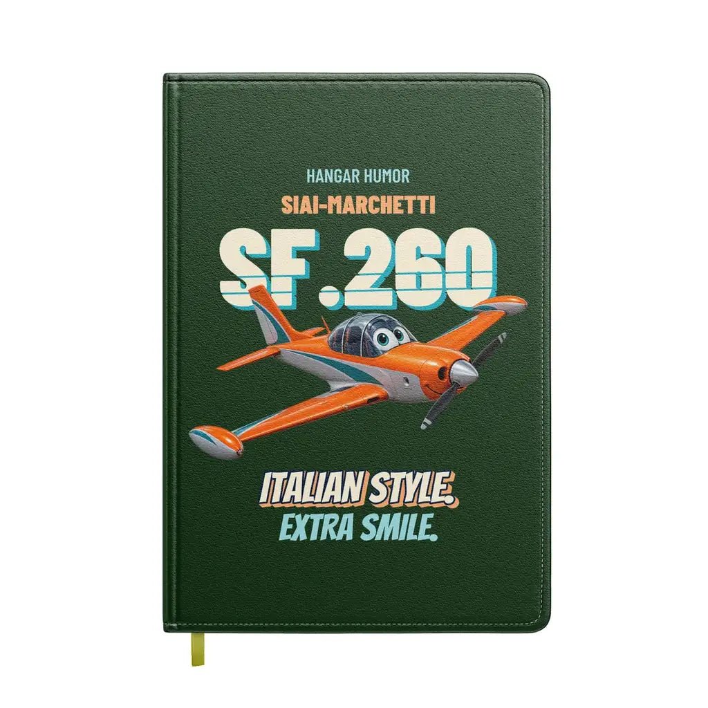 SIAI-Marchetti SF.260D - Italian style. Extra smile. design on dark green notebook