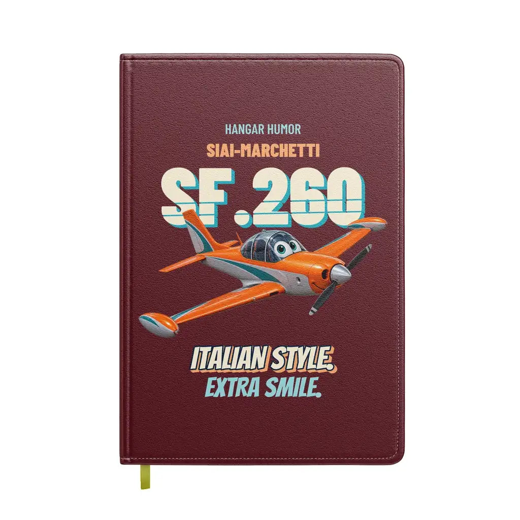 SIAI-Marchetti SF.260D - Italian style. Extra smile. design on dark red notebook