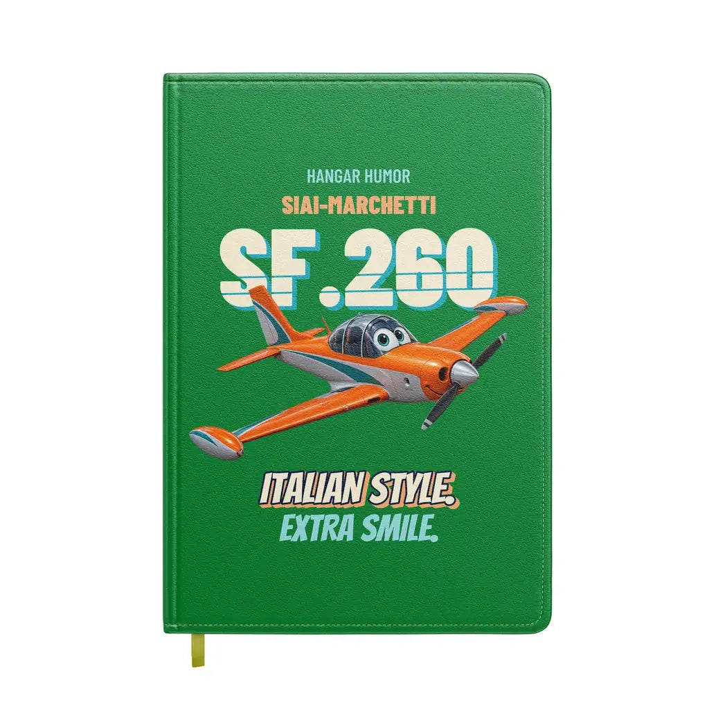 SIAI-Marchetti SF.260D - Italian style. Extra smile. design on green notebook