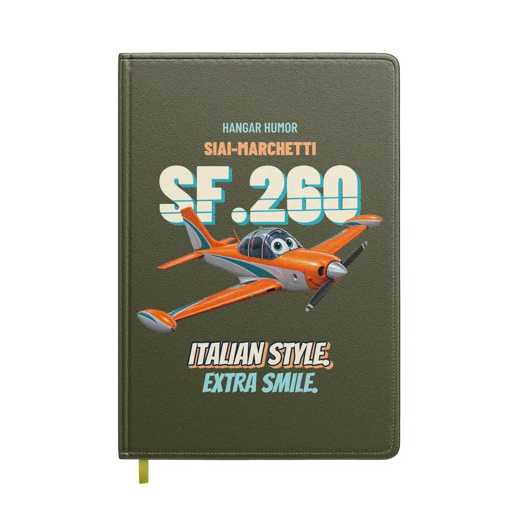 SIAI-Marchetti SF.260D - Italian style. Extra smile. design on green army notebook