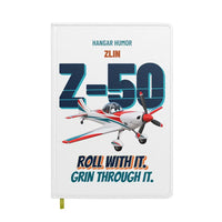 Thumbnail for Zlin Z-50LS - Roll with it. Grin through it. design on white notebook