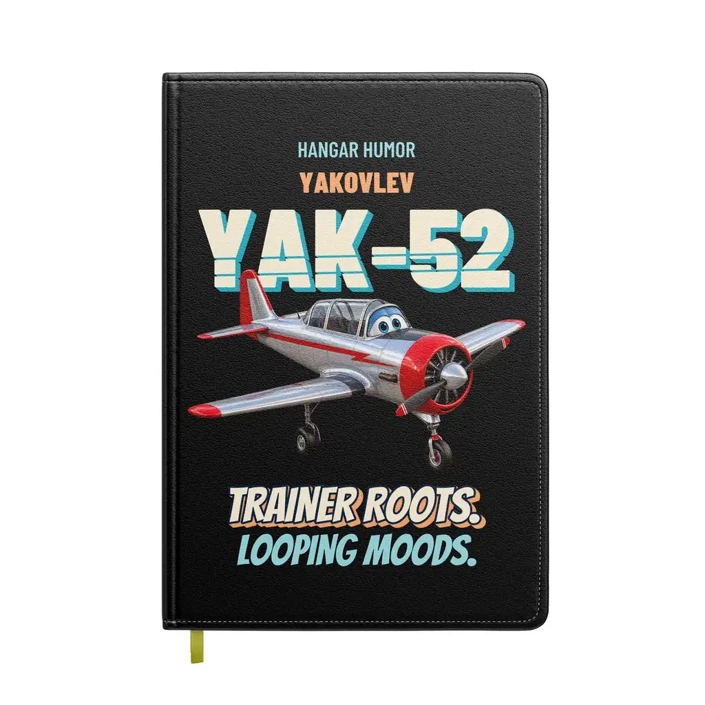 Yakovlev Yak-52 - Trainer roots. Looping moods. design on black notebook