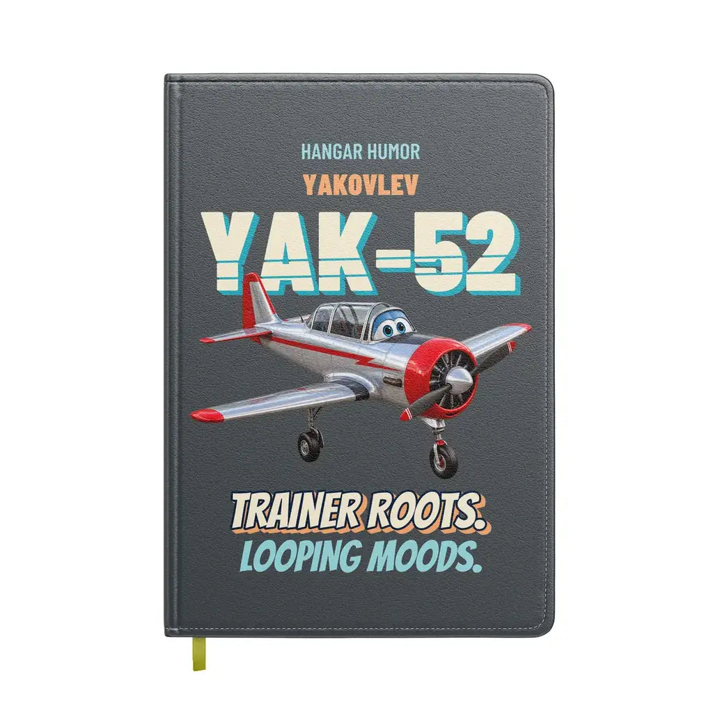 Yakovlev Yak-52 - Trainer roots. Looping moods. design on gray notebook