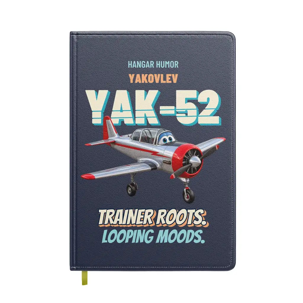 Yakovlev Yak-52 - Trainer roots. Looping moods. design on navy blue notebook