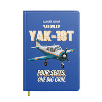 Thumbnail for Yakovlev Yak-18T - Four seats. One big grin. design on blue notebook