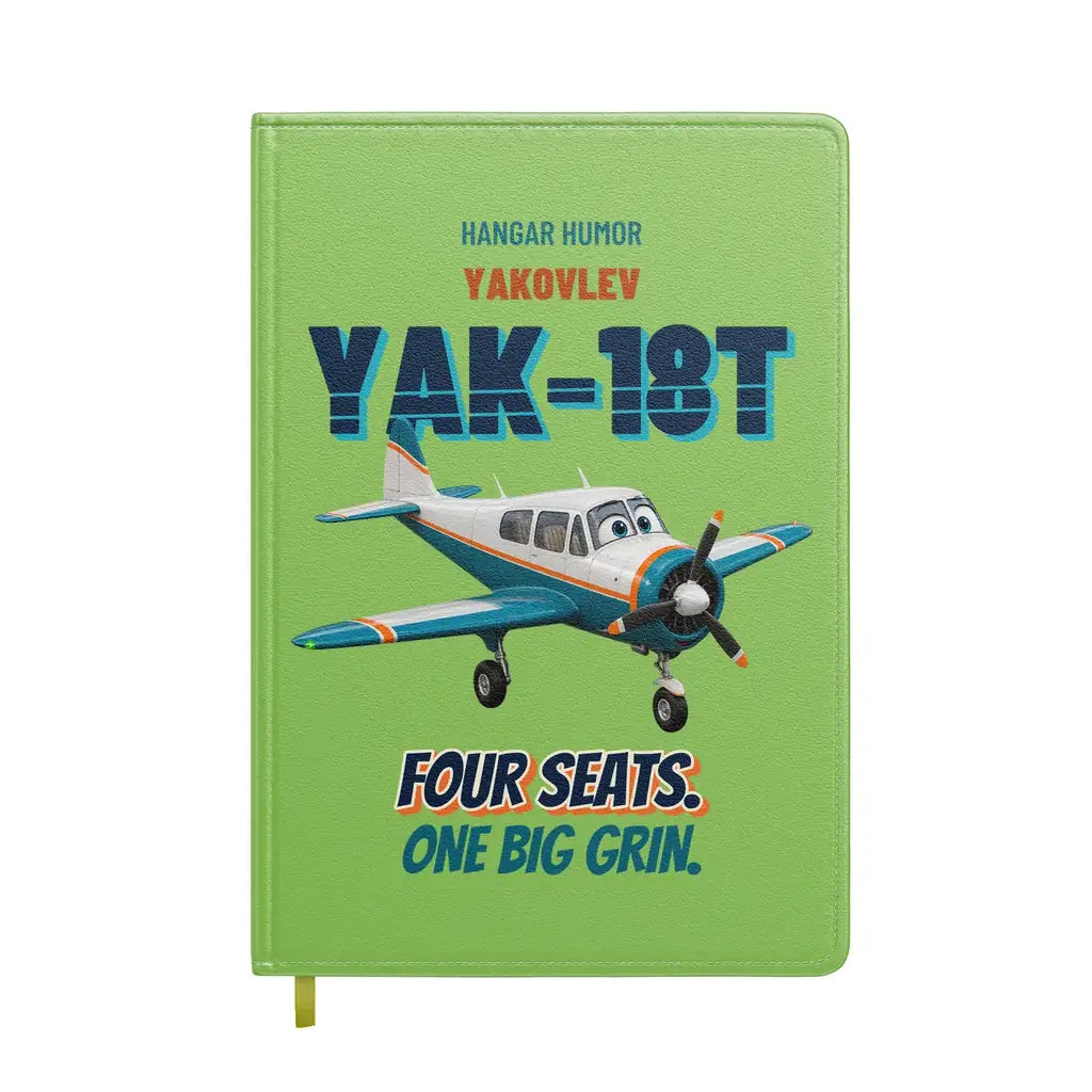 Yakovlev Yak-18T - Four seats. One big grin. design on light green notebook