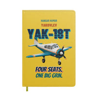 Thumbnail for Yakovlev Yak-18T - Four seats. One big grin. design on yellow notebook