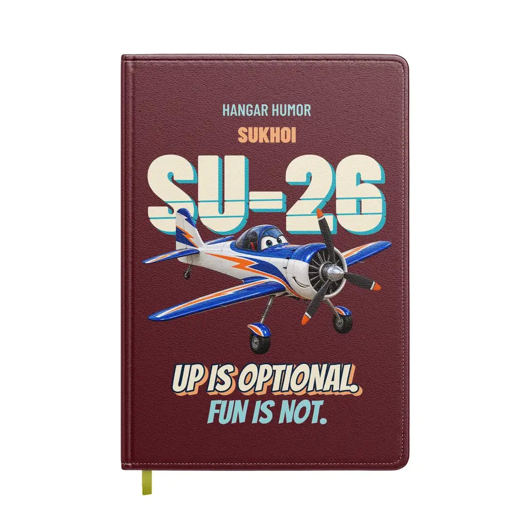 Sukhoi Su-26M - Up is optional. Fun is not. design on dark red notebook