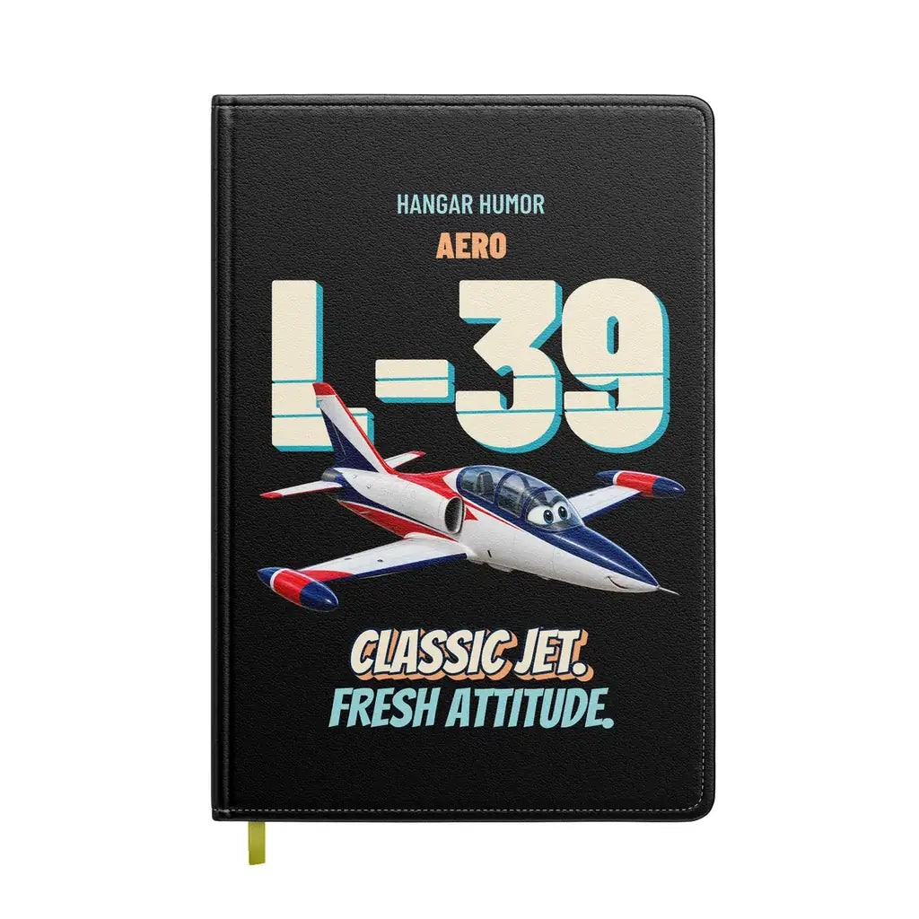 Aero L-39C Albatros - Classic jet. Fresh attitude. design on black notebook