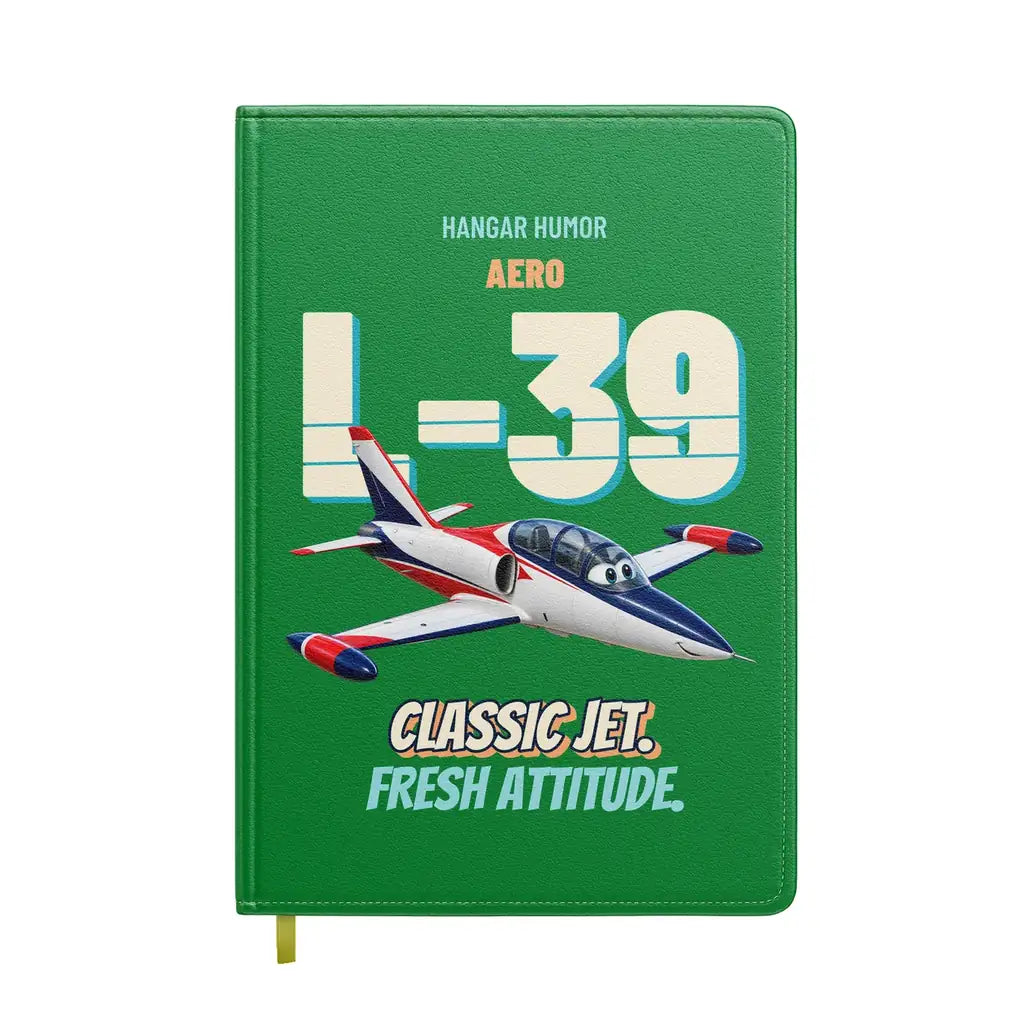 Aero L-39C Albatros - Classic jet. Fresh attitude. design on green notebook
