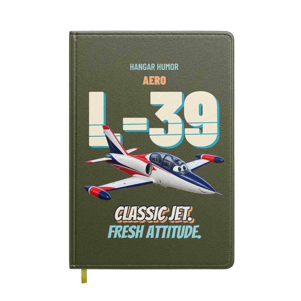Aero L-39C Albatros - Classic jet. Fresh attitude. design on green army notebook