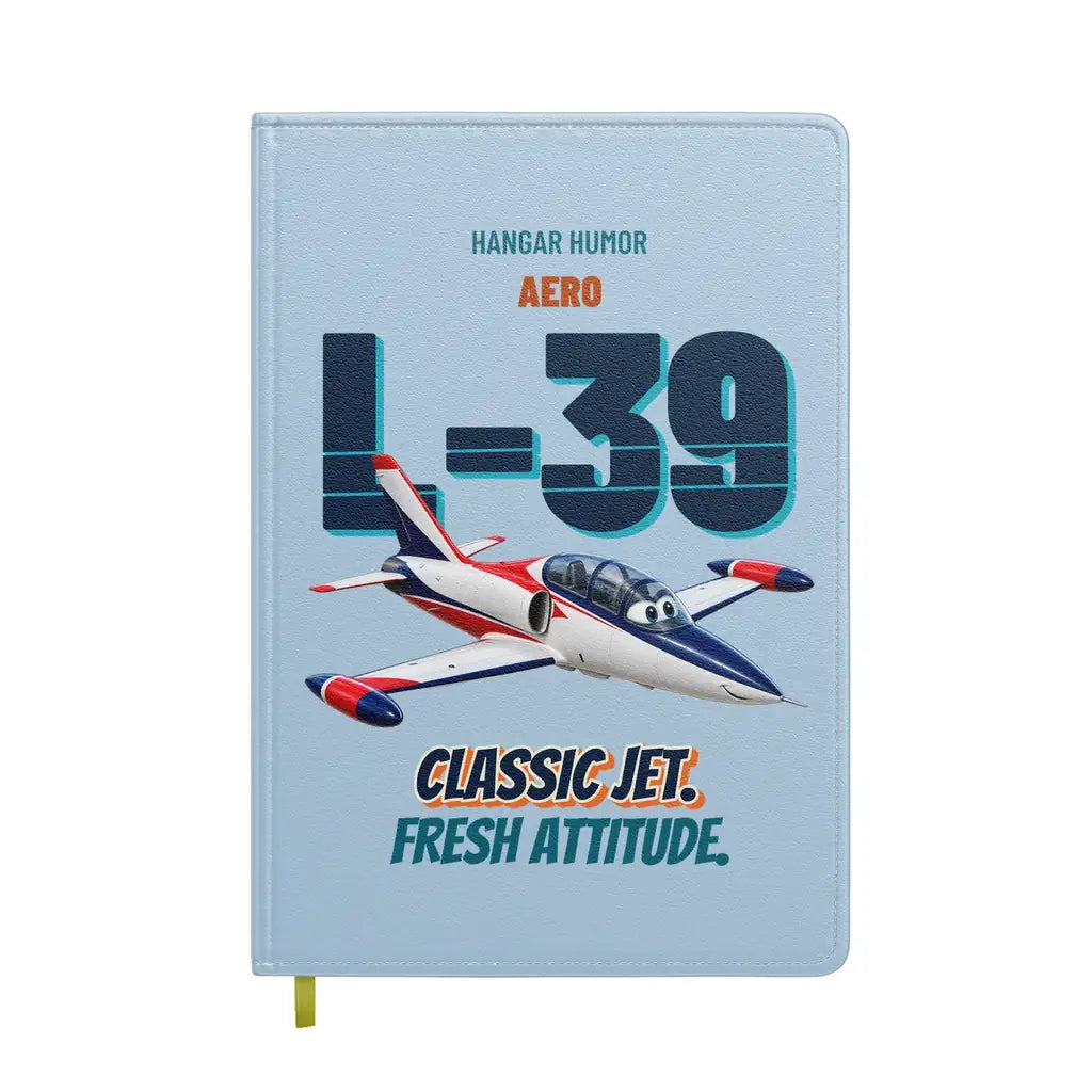 Aero L-39C Albatros - Classic jet. Fresh attitude. design on light blue notebook