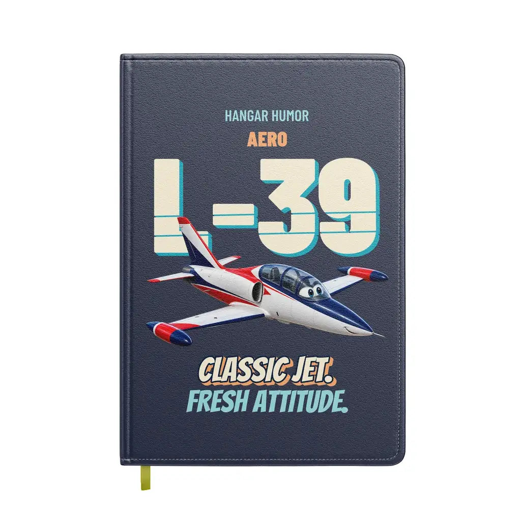 Aero L-39C Albatros - Classic jet. Fresh attitude. design on navy blue notebook