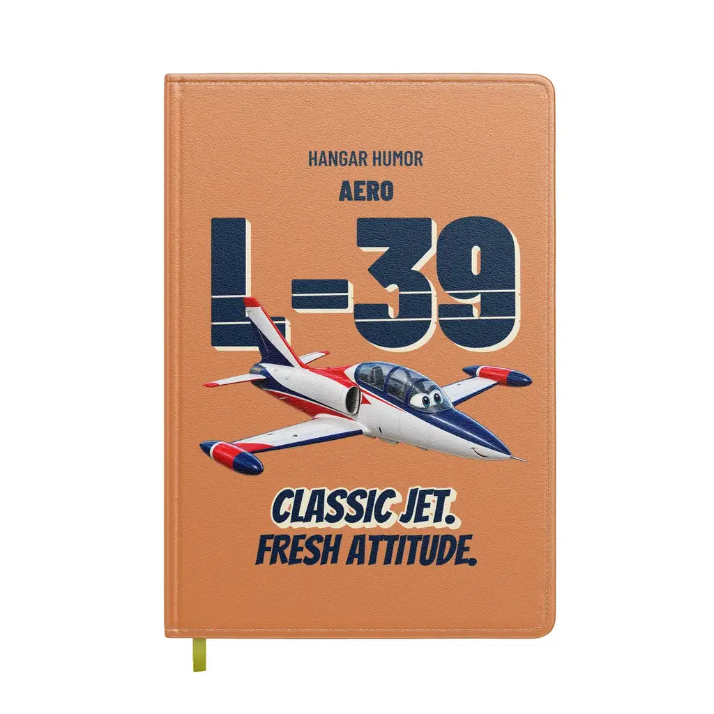 Aero L-39C Albatros - Classic jet. Fresh attitude. design on orange notebook