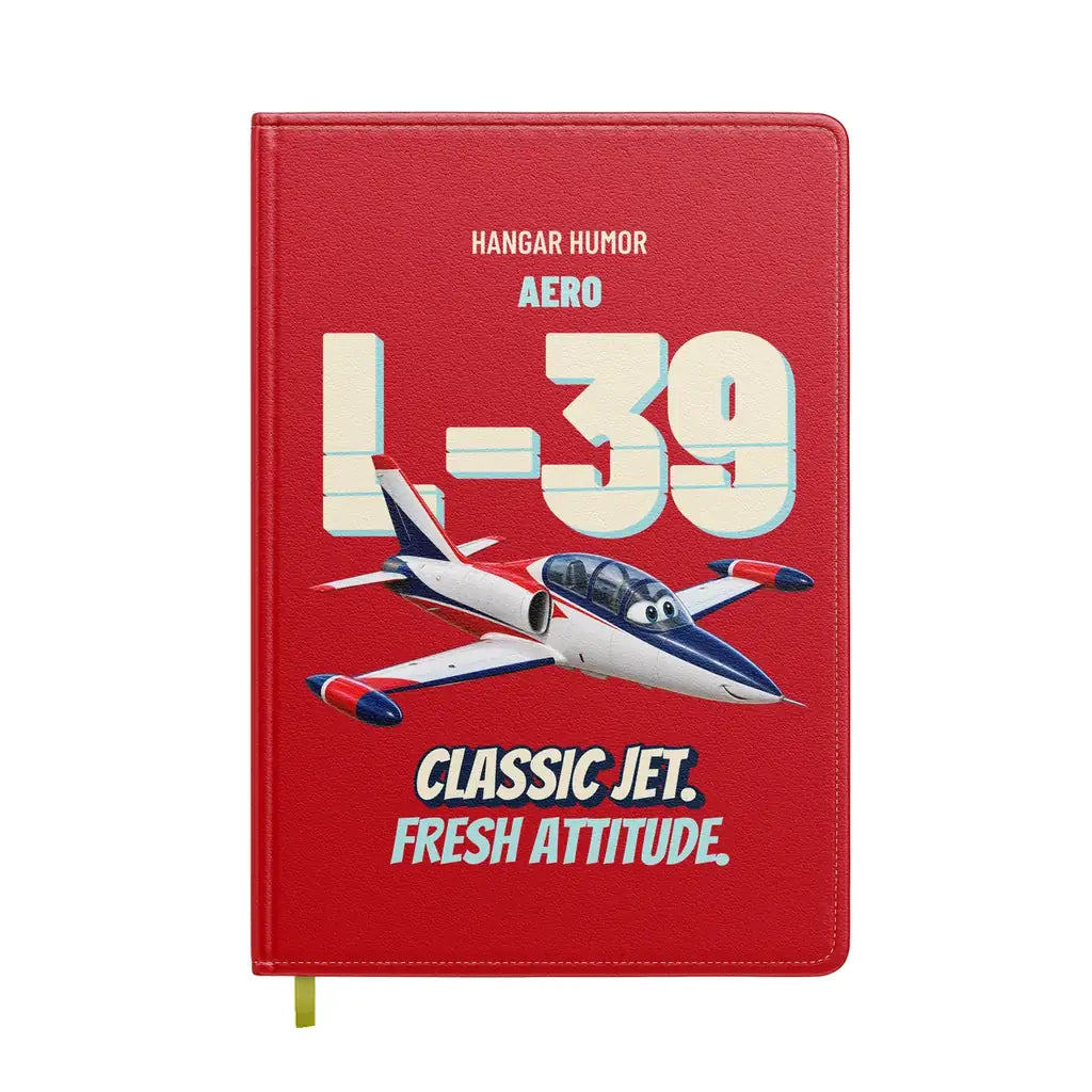 Aero L-39C Albatros - Classic jet. Fresh attitude. design on red notebook