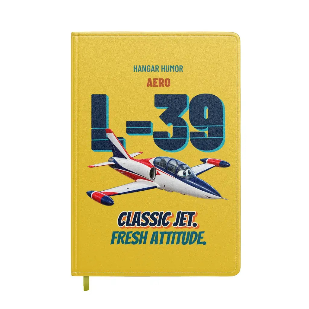Aero L-39C Albatros - Classic jet. Fresh attitude. design on yellow notebook