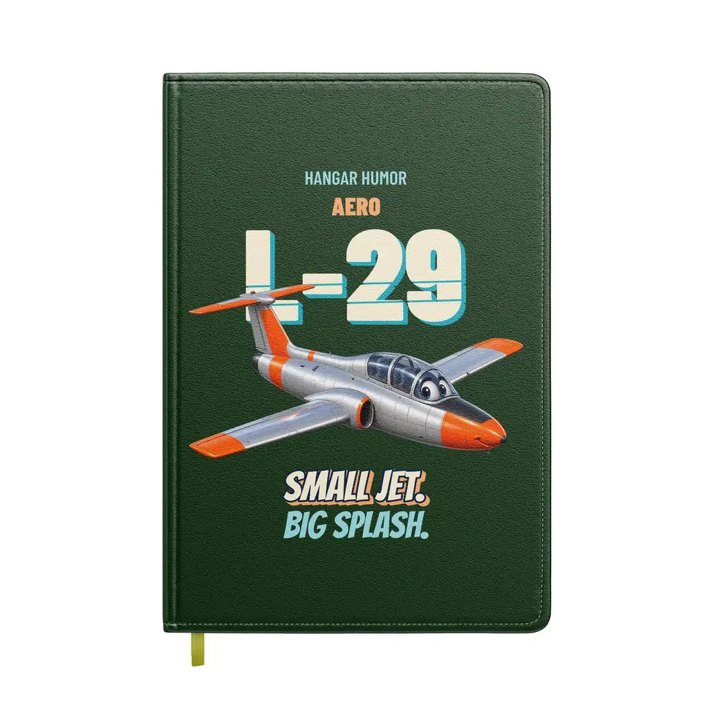 Aero L-29 Delfin - Small jet. Big splash. design on dark green notebook