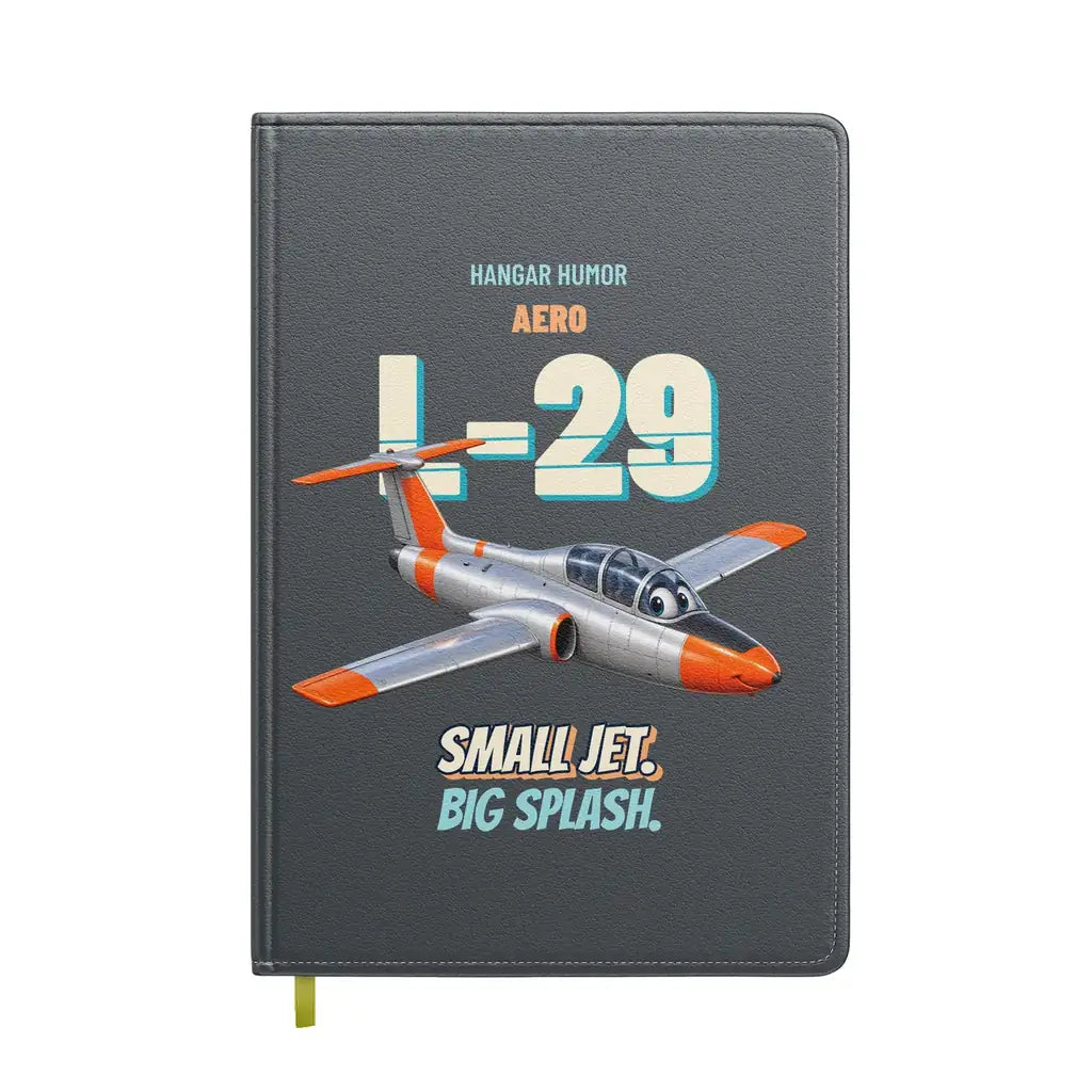Aero L-29 Delfin - Small jet. Big splash. design on gray notebook