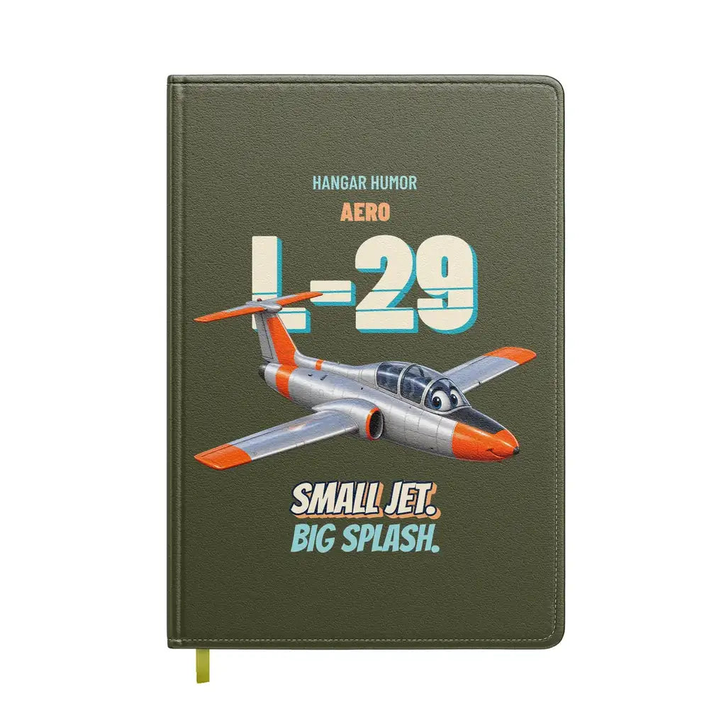 Aero L-29 Delfin - Small jet. Big splash. design on green army notebook