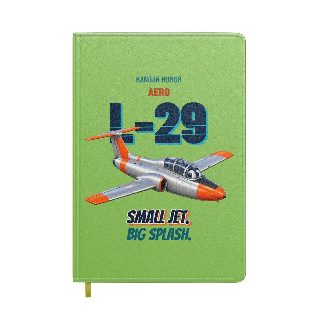 Aero L-29 Delfin - Small jet. Big splash. design on light green notebook