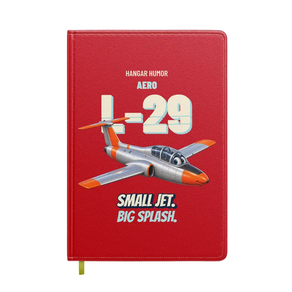 Aero L-29 Delfin - Small jet. Big splash. design on red notebook