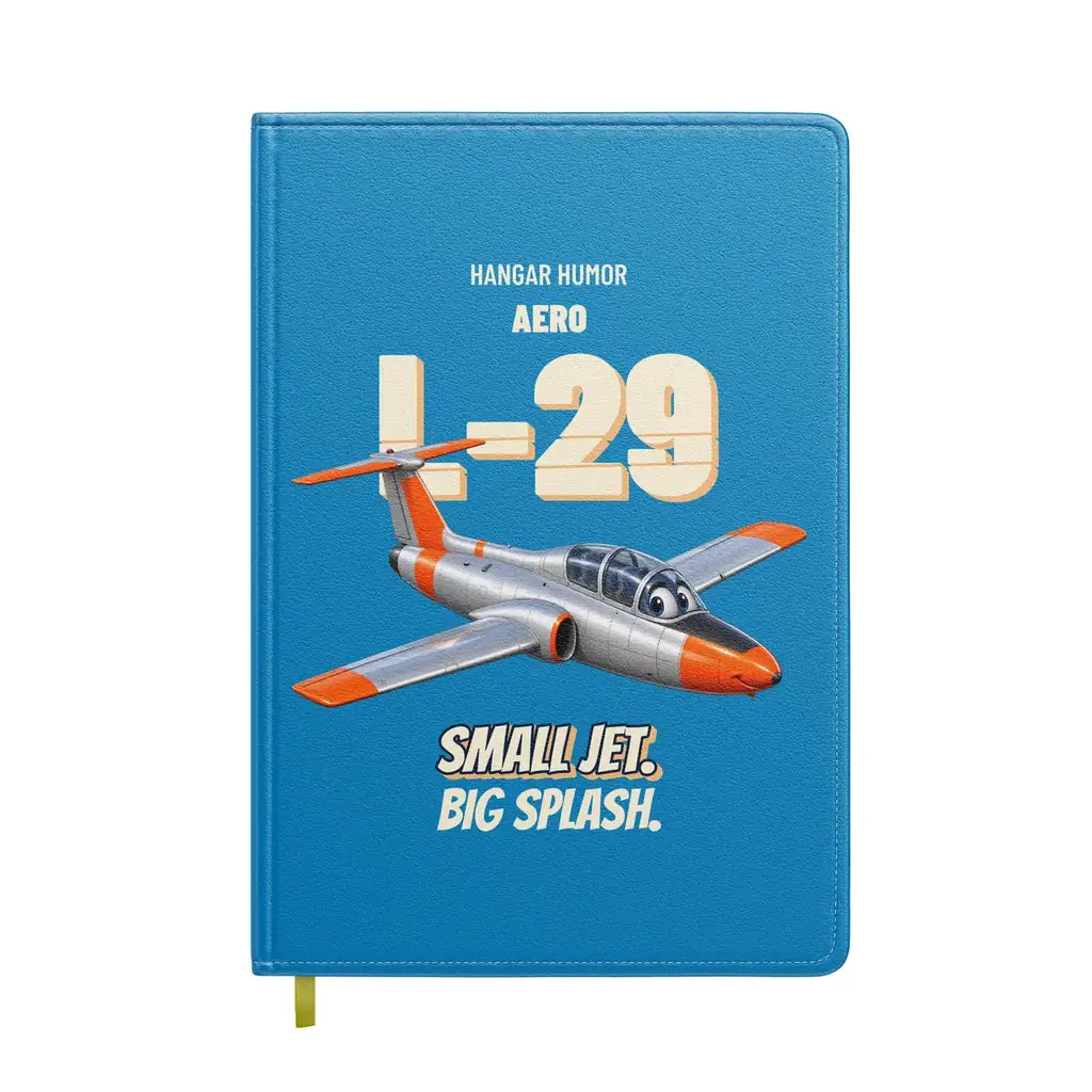 Aero L-29 Delfin - Small jet. Big splash. design on turquoise notebook