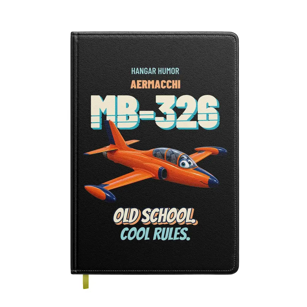 Aermacchi MB-326 - Old school. Cool rules. design on black notebook