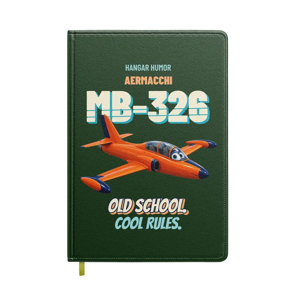 Aermacchi MB-326 - Old school. Cool rules. design on dark green notebook
