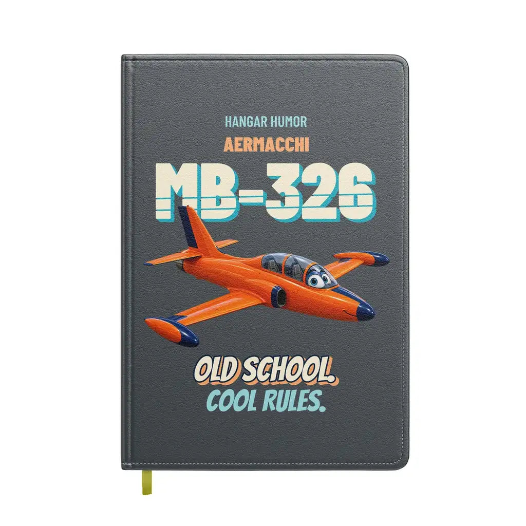 Aermacchi MB-326 - Old school. Cool rules. design on gray notebook