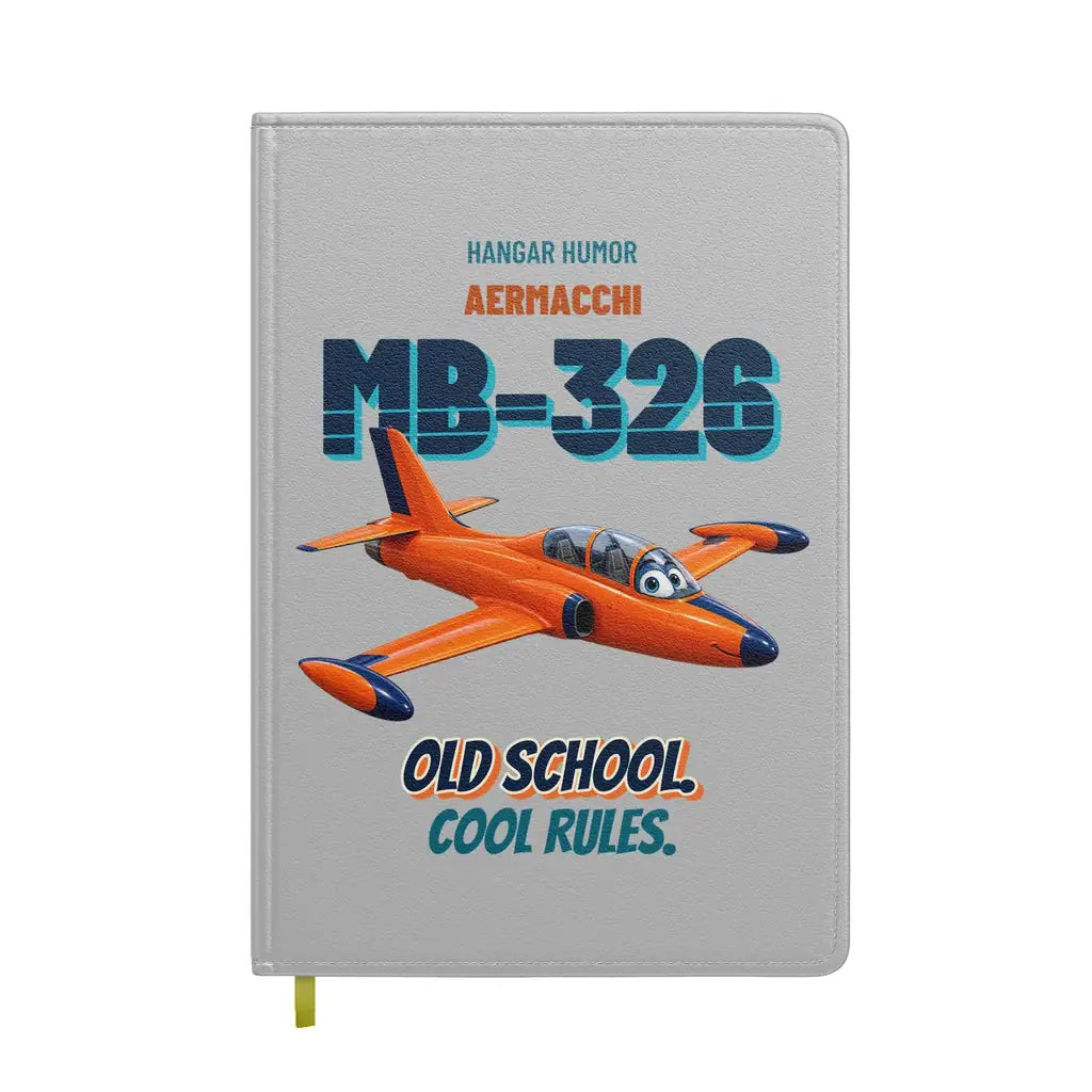 Aermacchi MB-326 - Old school. Cool rules. design on light gray notebook