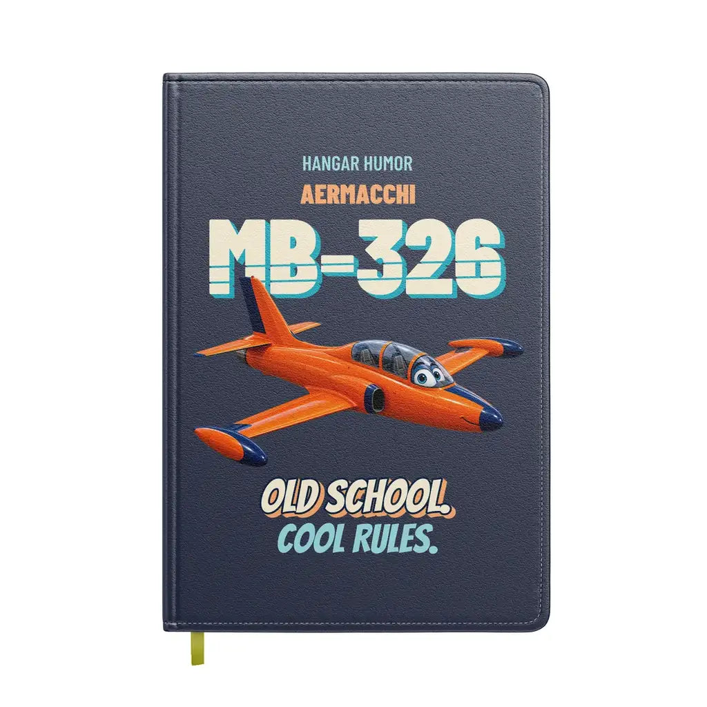 Aermacchi MB-326 - Old school. Cool rules. design on navy blue notebook