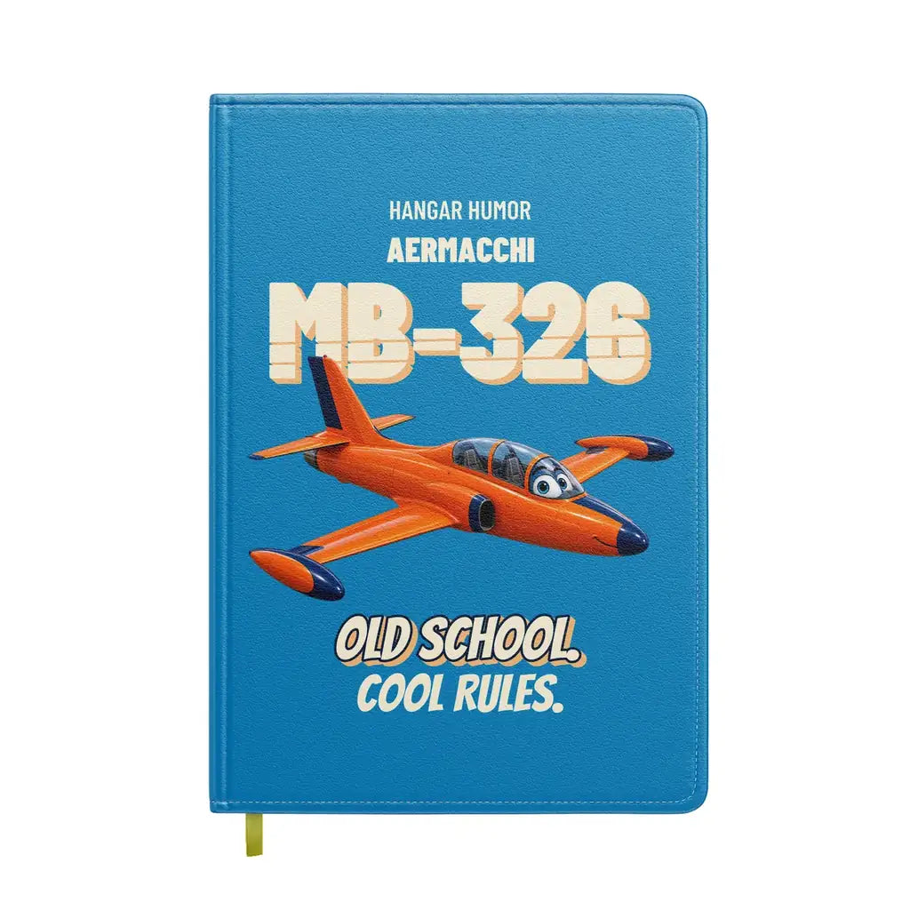 Aermacchi MB-326 - Old school. Cool rules. design on turquoise notebook