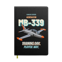Thumbnail for Aermacchi MB-339A - Training day. Playful way. design on black notebook