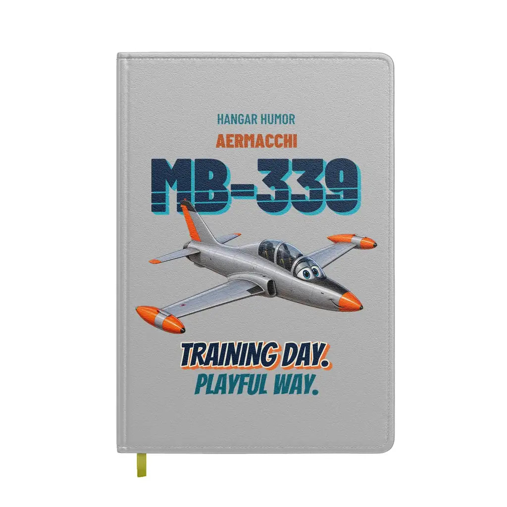 Aermacchi MB-339A - Training day. Playful way. design on light gray notebook